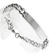 Stainless Steel 8.75" Engravable Cuban Link ID Bracelet ...