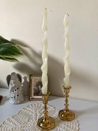 Pair of 12” Christmas Twisted Taper Candlesticks - Robert ...