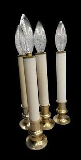 Four Vintage Christmas Solid Brass Battery Candle Lamps ...
