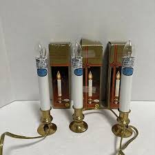 Vintage Electric Holiday Candle Lamps, Solid Brass Base, ON ...