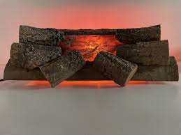 Vintage Electric Faux Fireplace Log Rotating Foil/Light Bulb ...