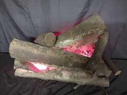 Antique Vintage Real Log Electric Fireplace Log Insert Set ...
