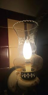 Vintage carnival glass lamps found at goodwill