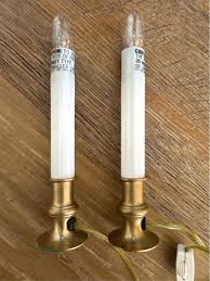 Vintage Brass Electric Christmas Candlesticks Window Seal ...