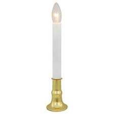 IMC 9 in. Electric Window Candle Brass w/Warm White LED Bulb ...