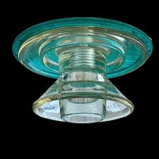 Insulator Light Large Pyrex with Trafficlight Lens Pendant Aqua – RailroadWare