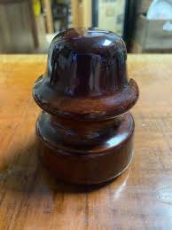 Vintage Brown Glazed Porcelain Electrical Insulator | eBay