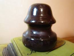 Vintage Dark Brown Porcelain Insulator - Etsy