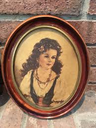 Set of 2 Vintage Portraits by Ann Allaben Framed Boy Chiko ...