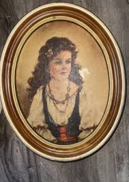 VTG Chico and Elena COLLECTIBLE Oval Framed Prints RARE ...