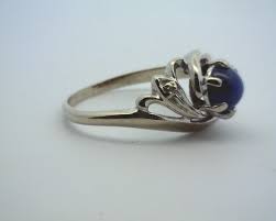 10K WG Synthetic Star Sapphire & Diamond Ring – Kimberly's