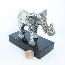 Sterling Silver Elephant on Black Marble Pedestal - Gary's ...