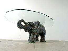 Vintage Plaster Elephant Coffee Table, 1970s for sale at Pamono