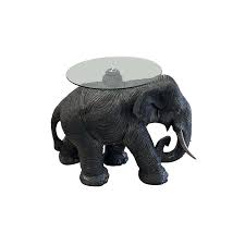 Black/Bronze Elephant Table - Furniture-Living Room Furniture : Affordable | Luxury | Living | Interior Warehouse - Side Table Glass Black