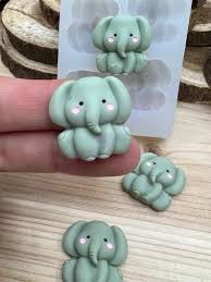 Baby Elephant Silicone Mold, small size, handmade for crafts ...