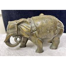 OLD Antique Bronze Asian Elephant W Amazing Details 6 1/2 X ...