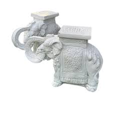 1970s White Elephant Ceramic Garden Stools-a Pair | Chairish