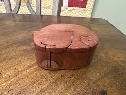 Solid Wood Cat Jigsaw Puzzle Box 2 Separate Secret ...