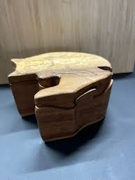 Cat Handmade Wood Puzzel Box Vintage Keepsake Storage ...