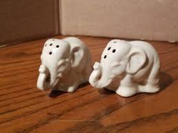 Vintage Made in Japan Small White Elephant Salt and Pepper ...