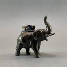 1960s Elephant Design Table Lighter, Vintage Petrol Lighter ...