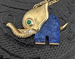 18k Gold Elephant Pendant Necklace From the JEAN & PIERRE ...