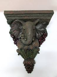 Elephant Wall Shelf Hanging Candle Book Decor Grapes Elegant ...