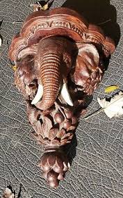 Vintage Design Toscano Elephant Sculptural Wall Shelf ...