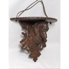 Antique Black Forest King Charles Spaniel Wall Shelf | Chairish