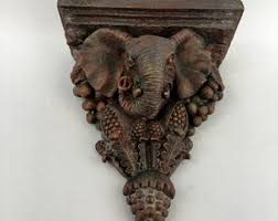 Elephant Wall Shelf Hanging Candle Book Decor Grapes Elegant ...