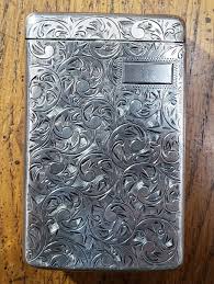 Sterling Silver .950 Cigarette Case Engraved Japanese Filter ...