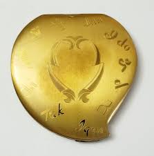 VINTAGE ELGIN AMERICAN MAKEUP POWDER COMPACT GOLD BRASS TONE METAL MIRROR USA | eBay