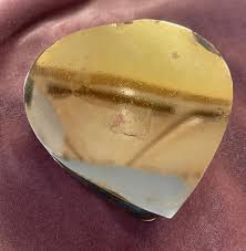 Vintage Brass Heart-shaped Jewelry and Rosary Box With ...