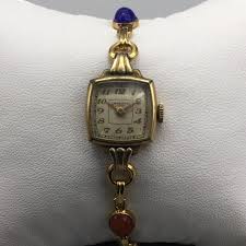 Vtg Imperial Watch Women 16mm Square Gold Filled Scarab Band ...