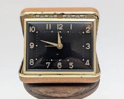Vintage Elgin Mid-century Folding Travel Alarm Clock With ...