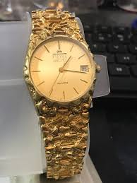 Pierre Michel 32mm Swiss Made Golden Nugget Date Quartz Men ...