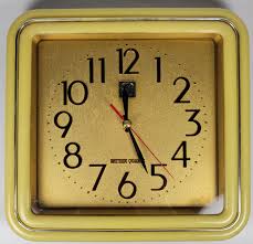 Vintage Telesonic Rhythm Quartz Wall Clock Yellow 50s ...