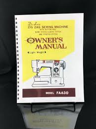 Morse FA630 Deluxe Zig Zag Sewing Machine Instructions Coil ...