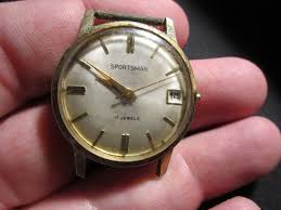 VINTAGE ELGIN SPORTSMAN 17 JEWEL WIND UP WATCH NOT WORKING ...