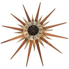 Starburst Wall Clock by Welby Division, Elgin National Watch Company at 1stDibs | welby starburst clock, welby clock, welby sunburst clock