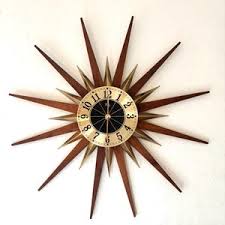 Vintage MCM Welby Atomic Starburst Sunburst Walnut Brass Wall Clock / Retro Mid Century Modern Sun Rays Clock Living Room Fireplace - Etsy