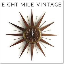 1970s Phinney-walker Wood and Ceramic Wall Clock - Walnut Finish, Battery Operated, Orange and Green Flowers - Vintage Kitchen Wall Clock - Etsy