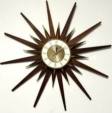 Vintage ELGIN MCM Mid Century Modern Starburst Wall Clock ...