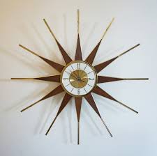 Mid-Century ELGIN Sunburst Wall 26" Clock. Made in Germany ...