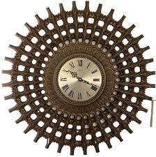 Vintage Mid-Century Modern Starburst Sunburst Gold Wall Clock by Elgin MCM | eBay