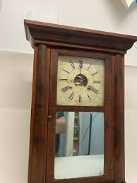 Antique Daniel Pratt Jr. Wooden Mantle Shelf Clock With ...