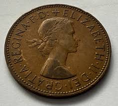1963 Queen Elizabeth II One Penny Coin - Etsy