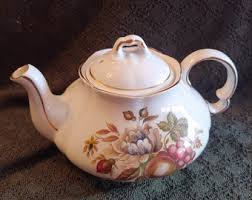 Ellgreave Wood & Sons 1960s Ironstone Teapot From England Fruit - Peony Design - Etsy