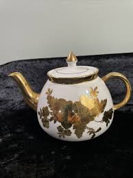 Antique EDEN Gibson & Sons Ltd. Teapot & Lid Cream & Gold Floral Design | eBay