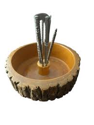 Vintage Ellwood Rusticware Natural Wood Nut Bowl Nutcracker ...